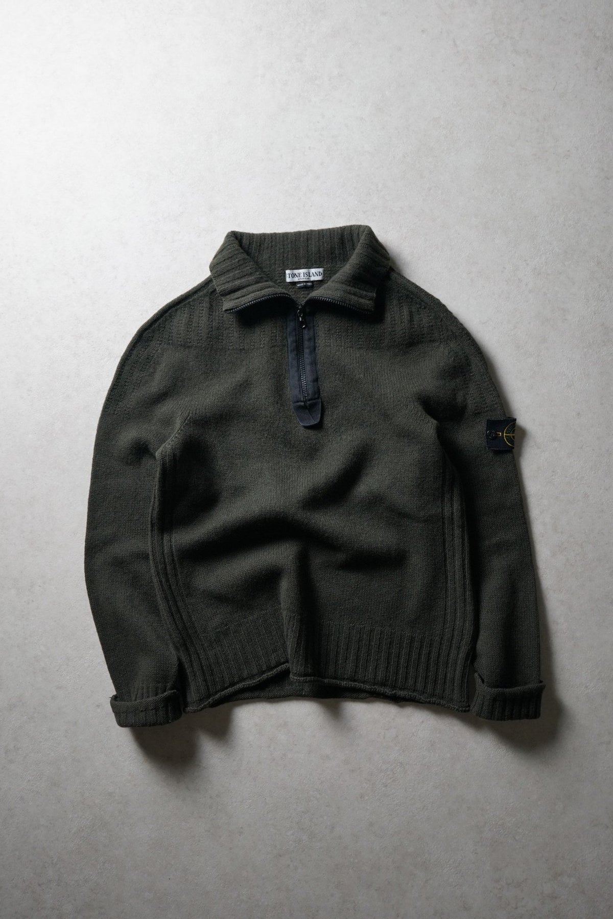 Stone Island Green Quarter Zip Knit 2003
