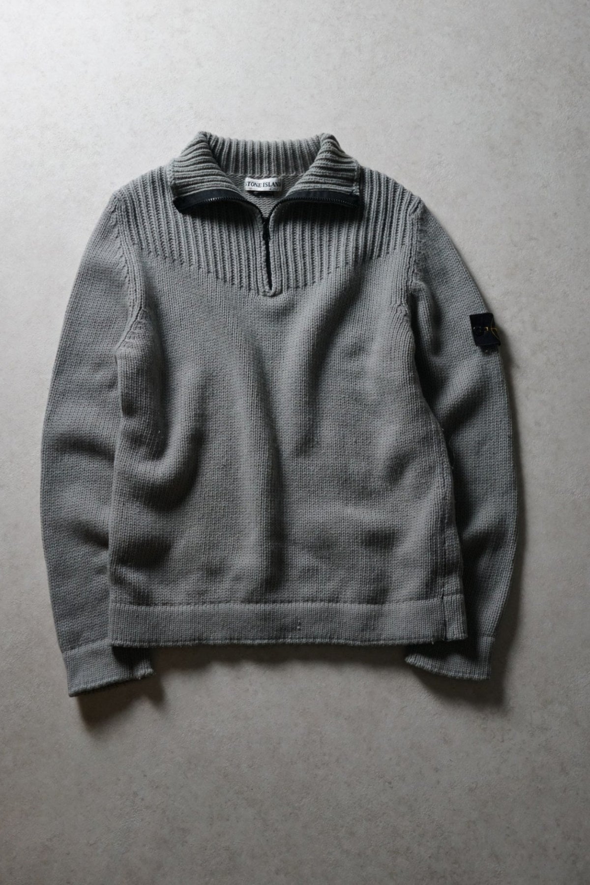 Stone Island Grey Quarter Zip Knit AW2002
