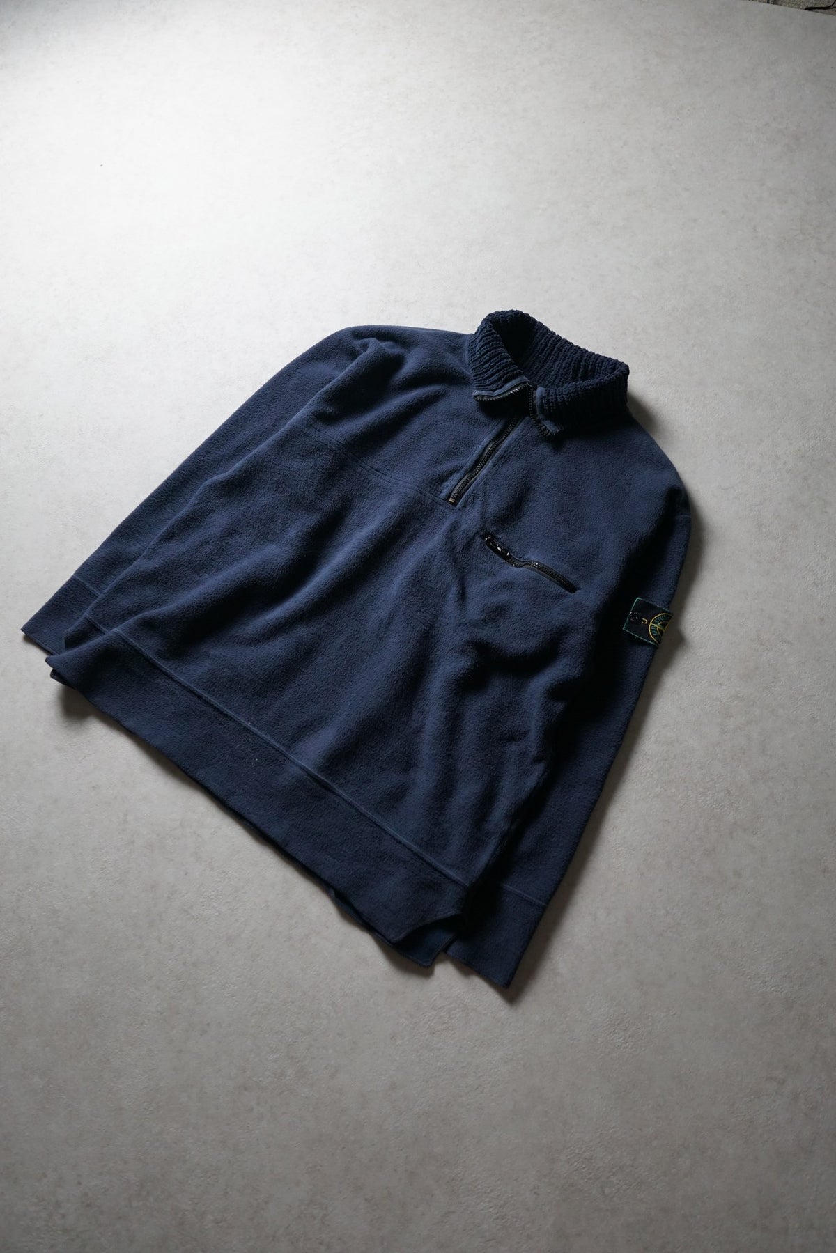 Stone Island Navy Quarter Zip Fleece