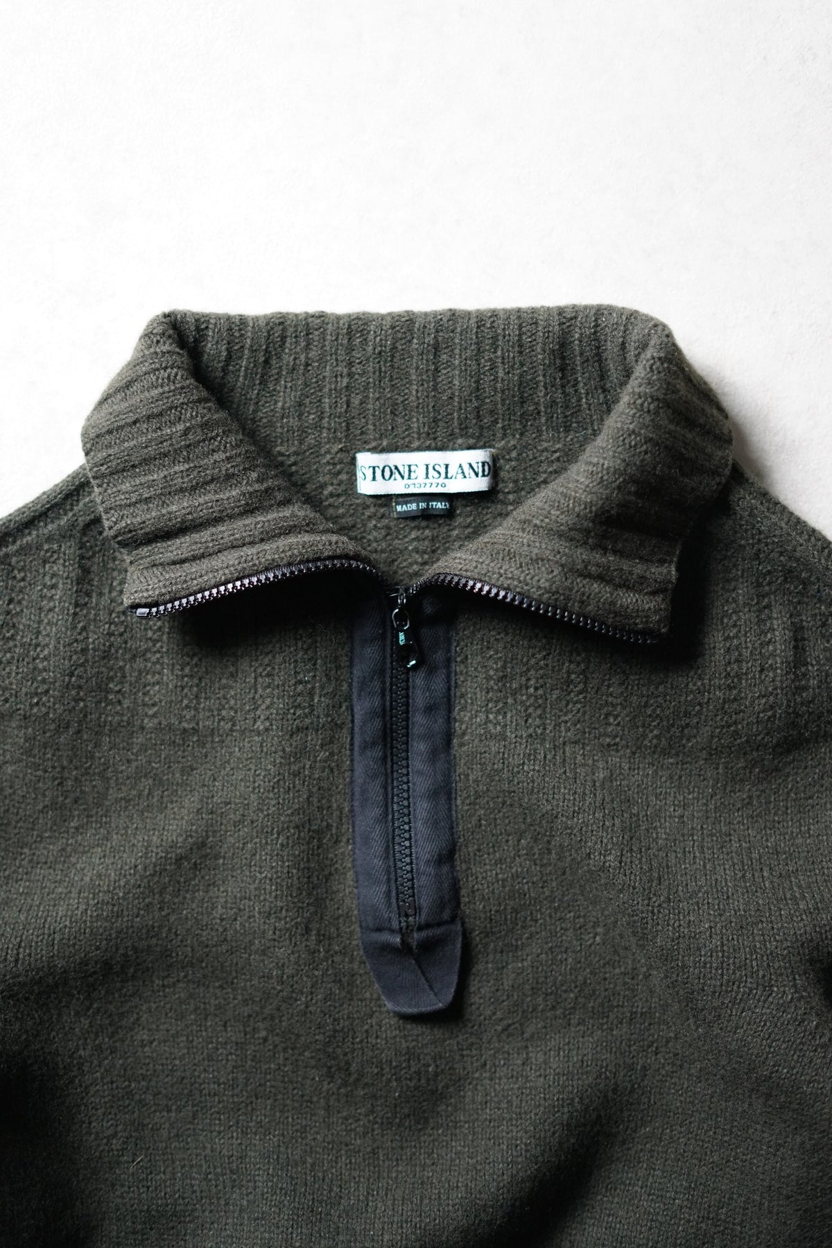 Stone Island Green Quarter Zip Knit 2003