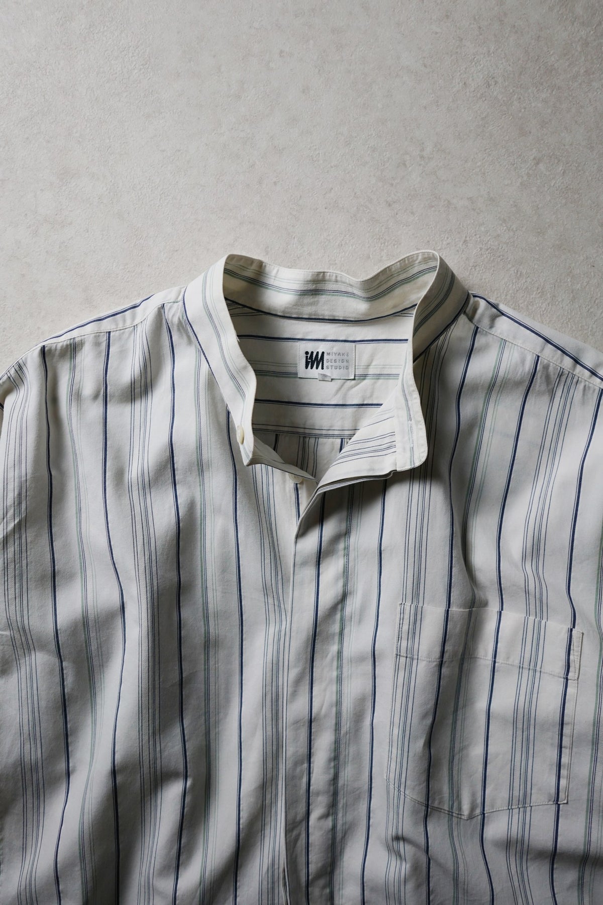 Issey Miyake Design Studio Band-Collar Shirt
