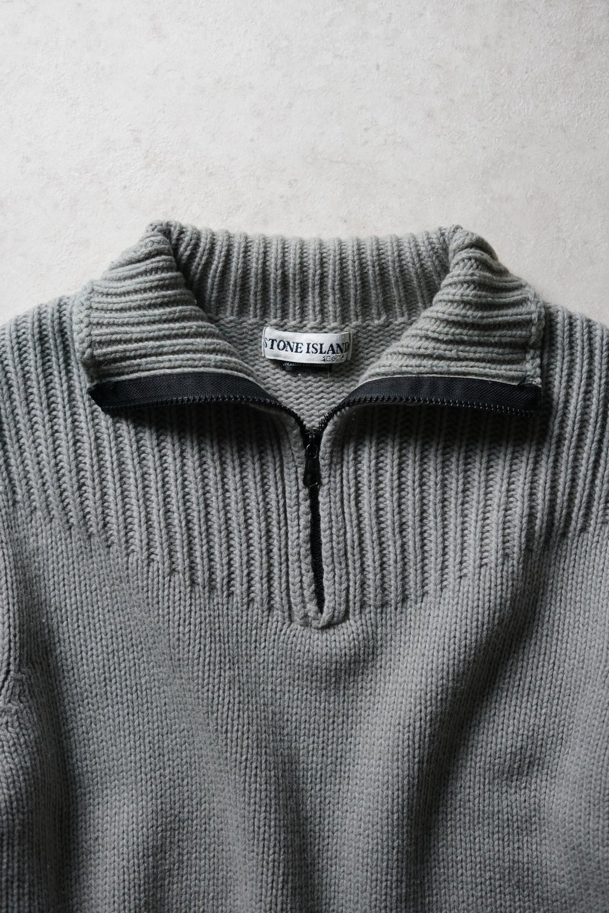 Stone Island Grey Quarter Zip Knit AW2002