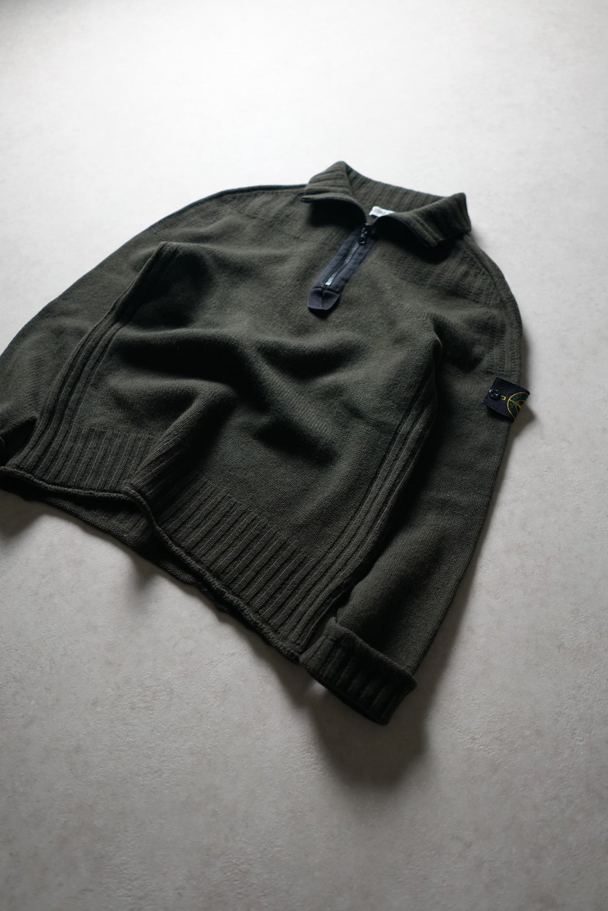 Stone Island Green Quarter Zip Knit 2003