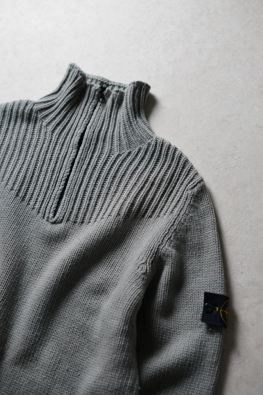 Stone Island Grey Quarter Zip Knit AW2002