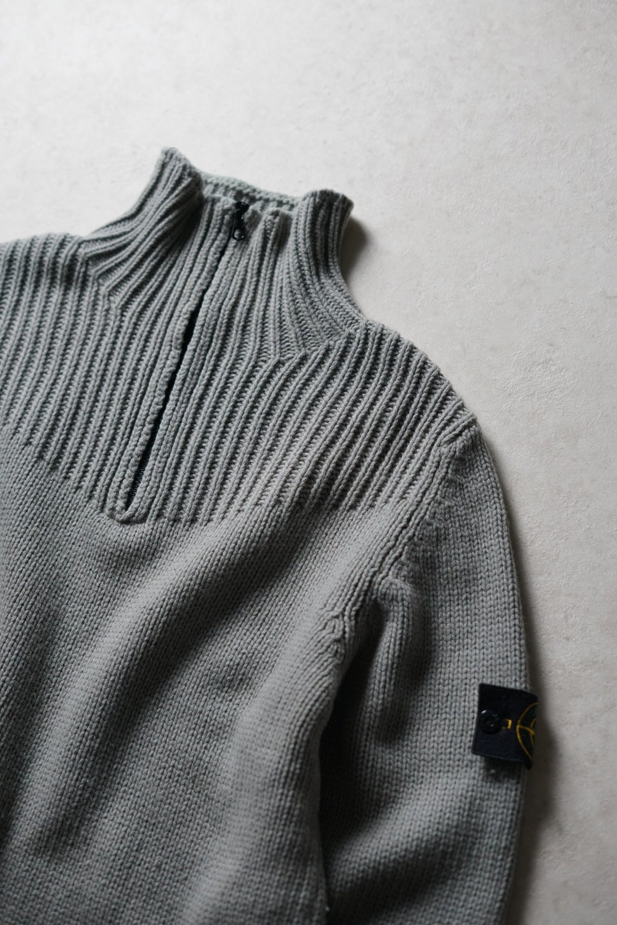 Stone Island Grey Quarter Zip Knit AW2002