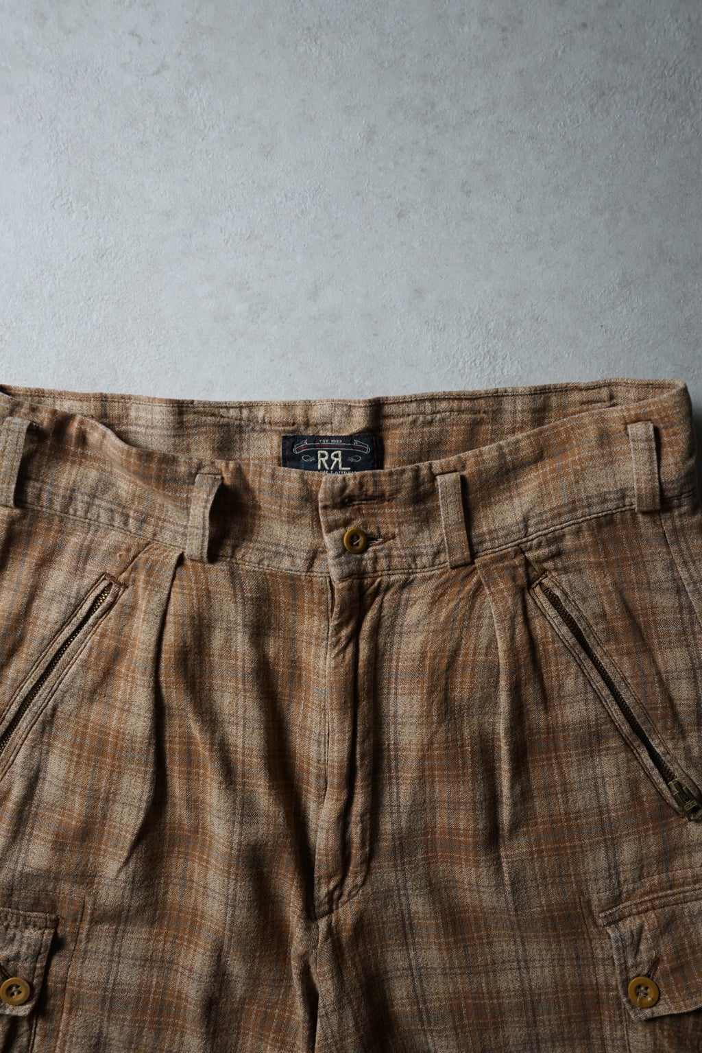 RRL Checked Cargo Shorts
