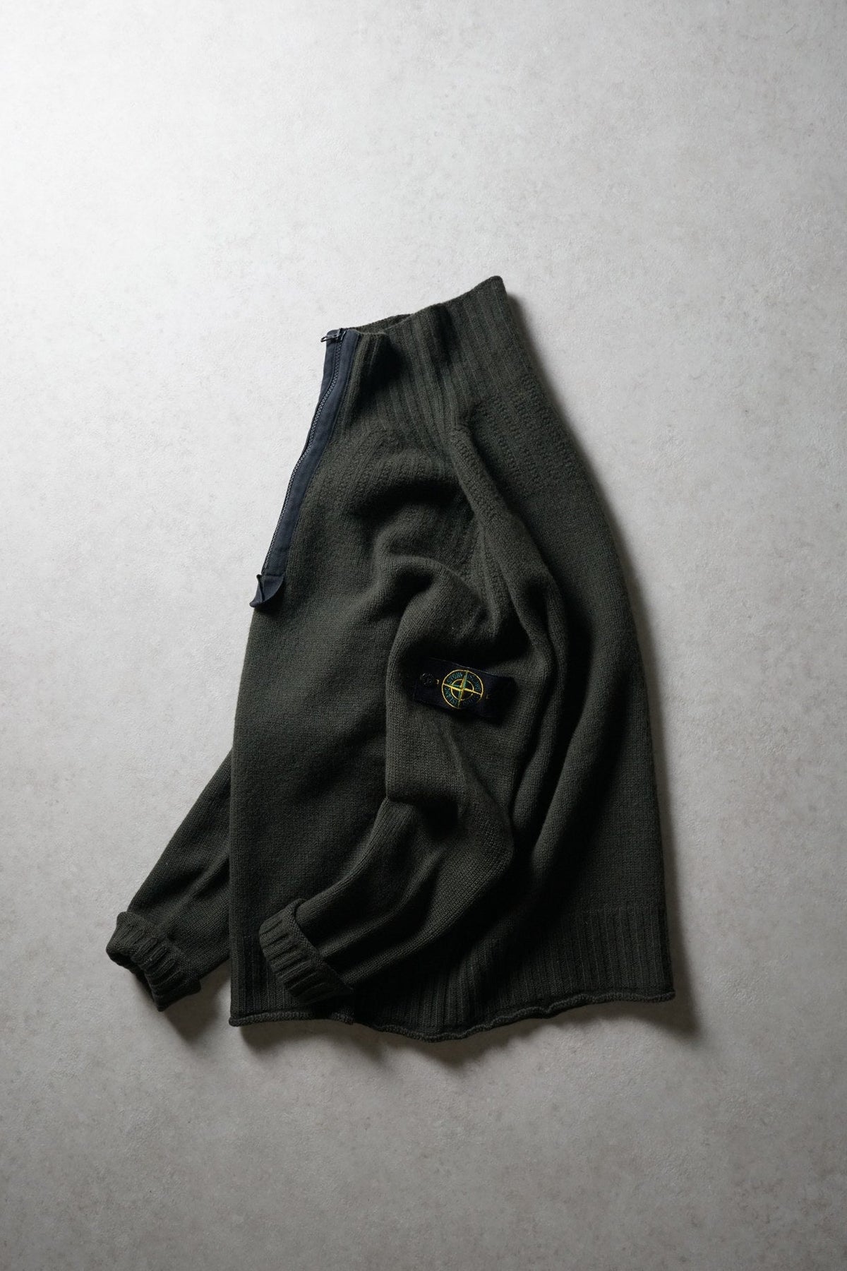 Stone Island Green Quarter Zip Knit 2003