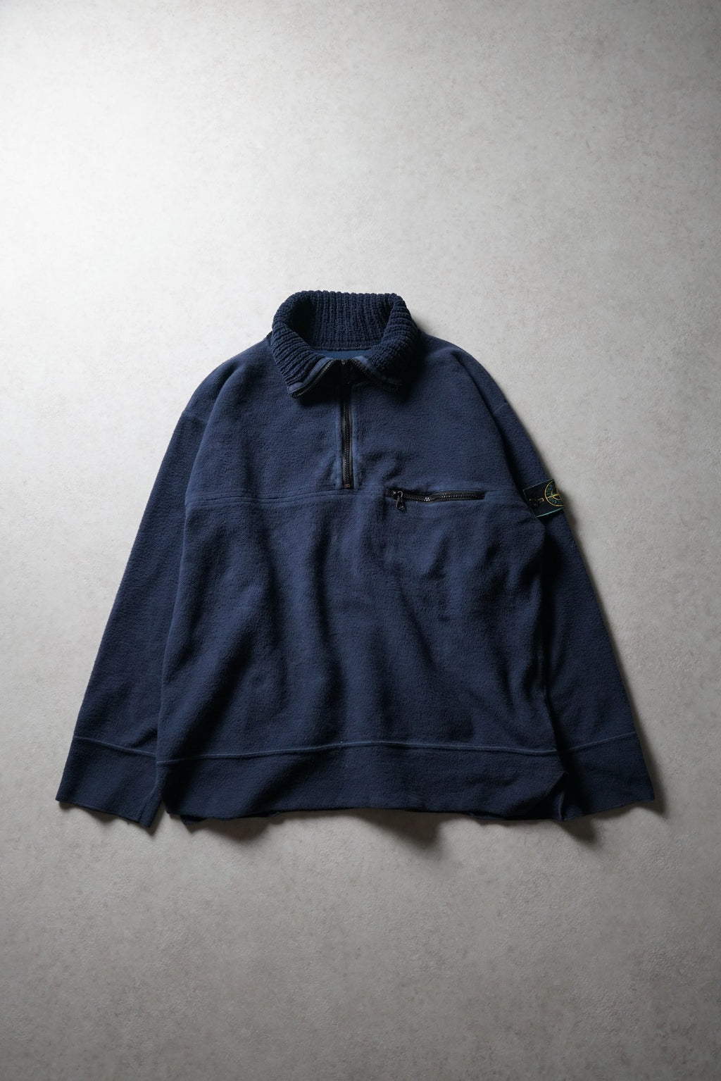 Stone Island Navy Quarter Zip Fleece