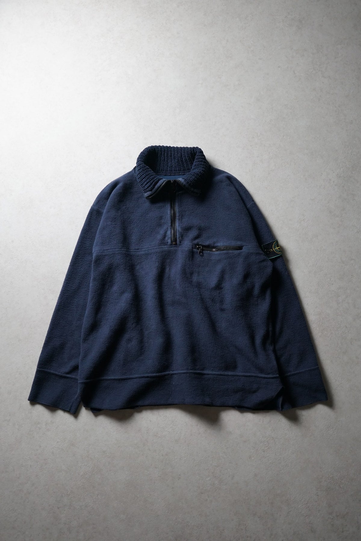 Stone Island Navy Quarter Zip Fleece
