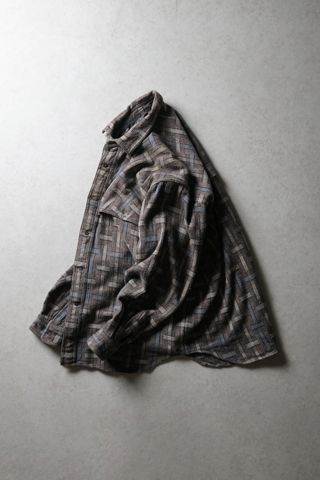 Issey Miyake Brown Block Wool Shirt