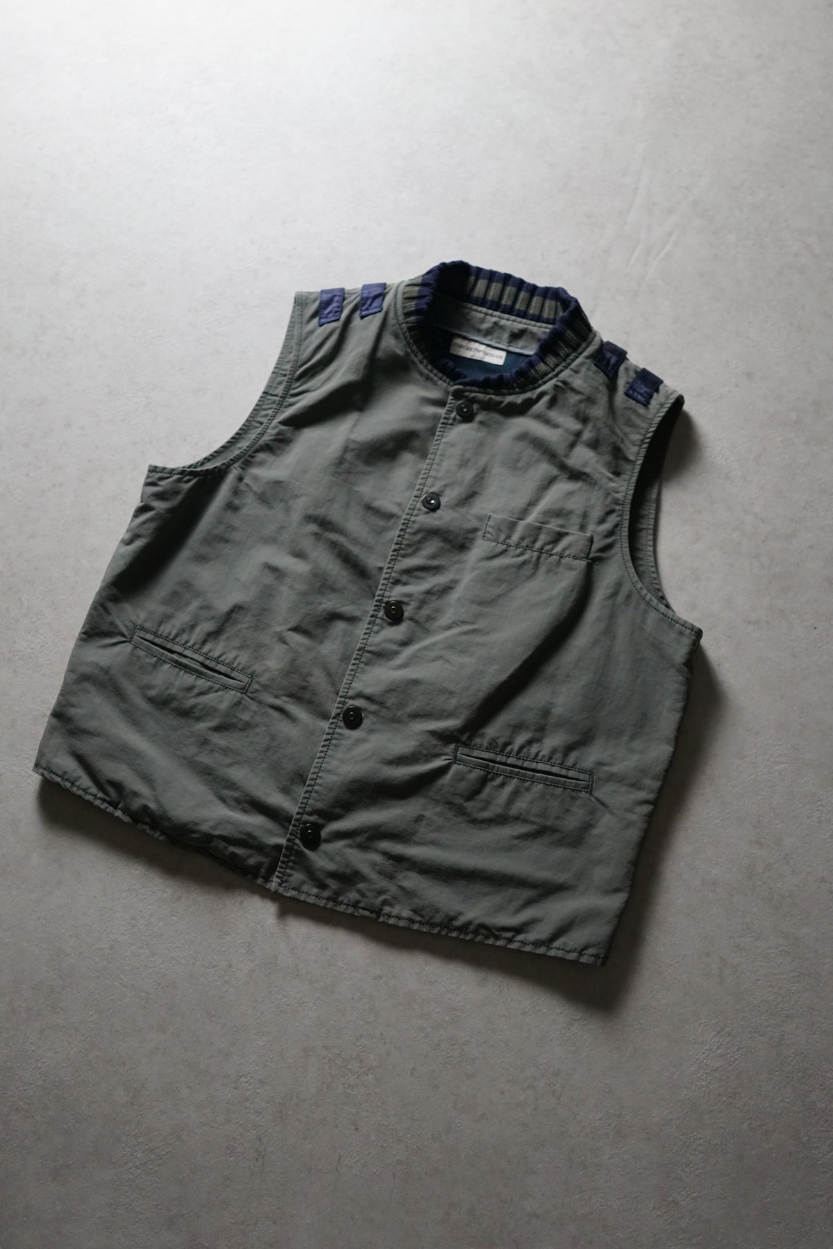 Emporio Armani Ribbed-Collar Gilet