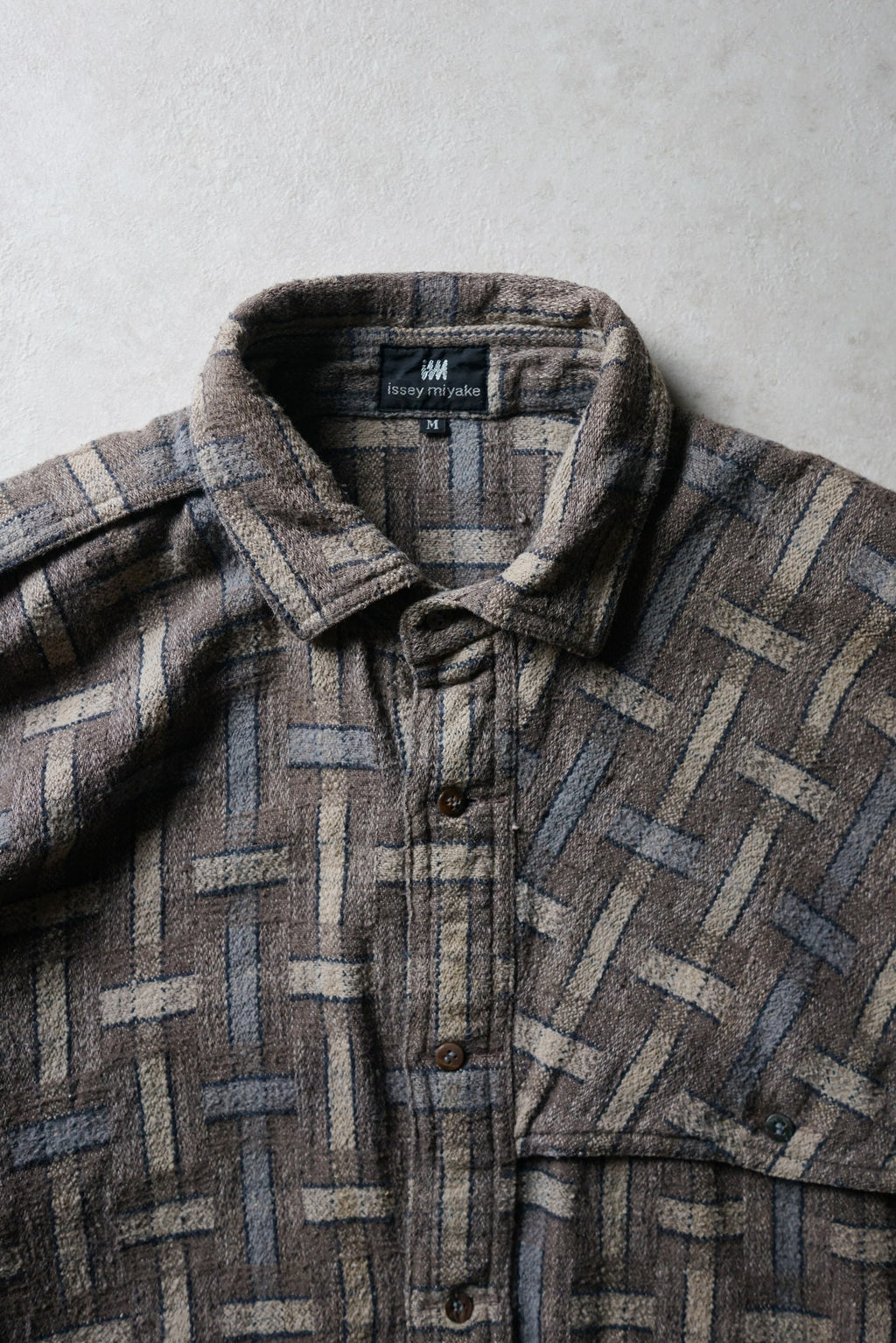 Issey Miyake Brown Block Wool Shirt