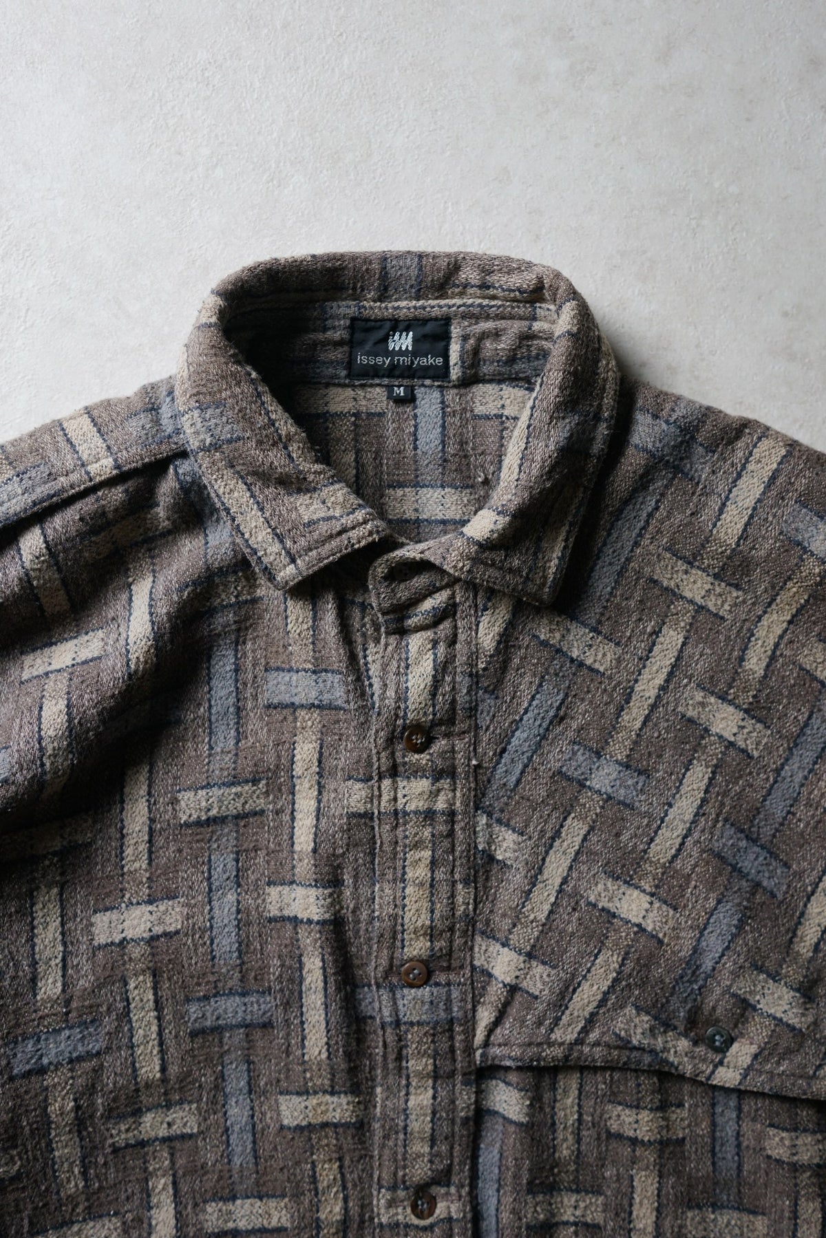 Issey Miyake Brown Block Wool Shirt