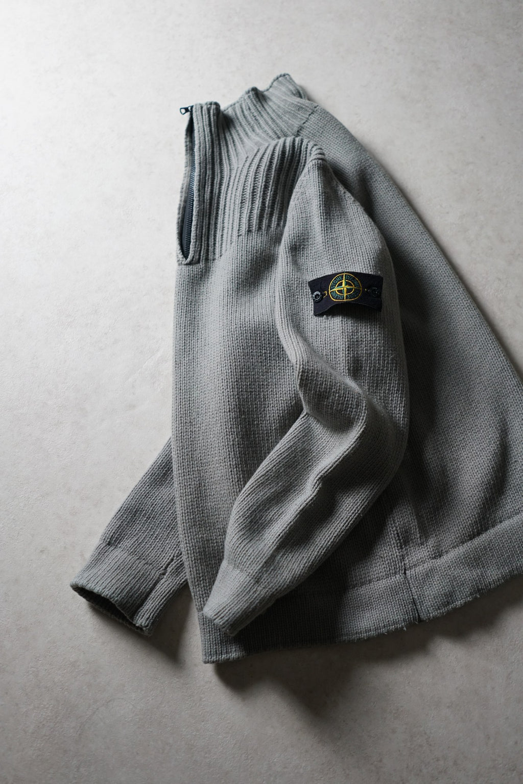 Stone Island Grey Quarter Zip Knit AW2002