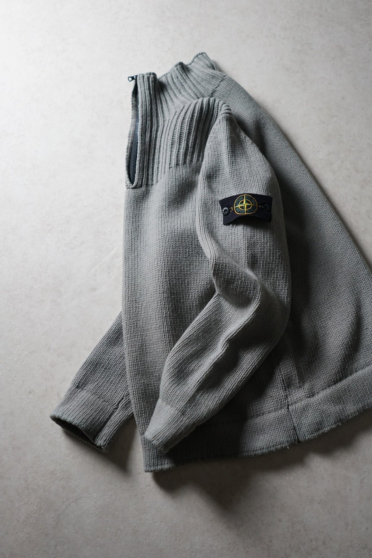 Stone Island Grey Quarter Zip Knit AW2002