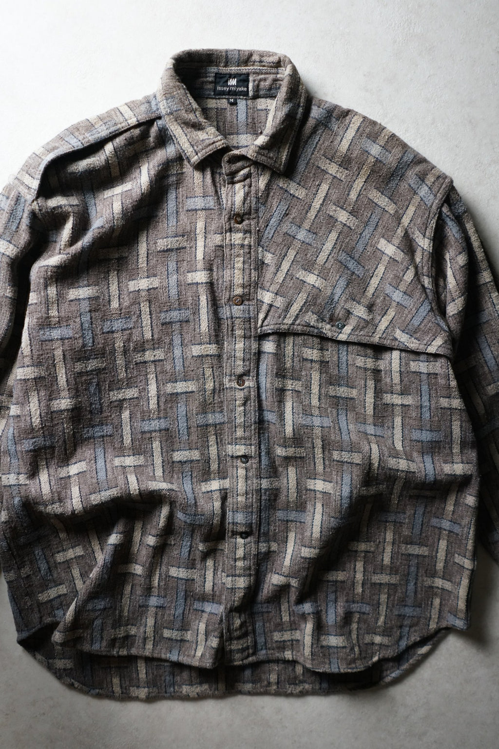 Issey Miyake Brown Block Wool Shirt