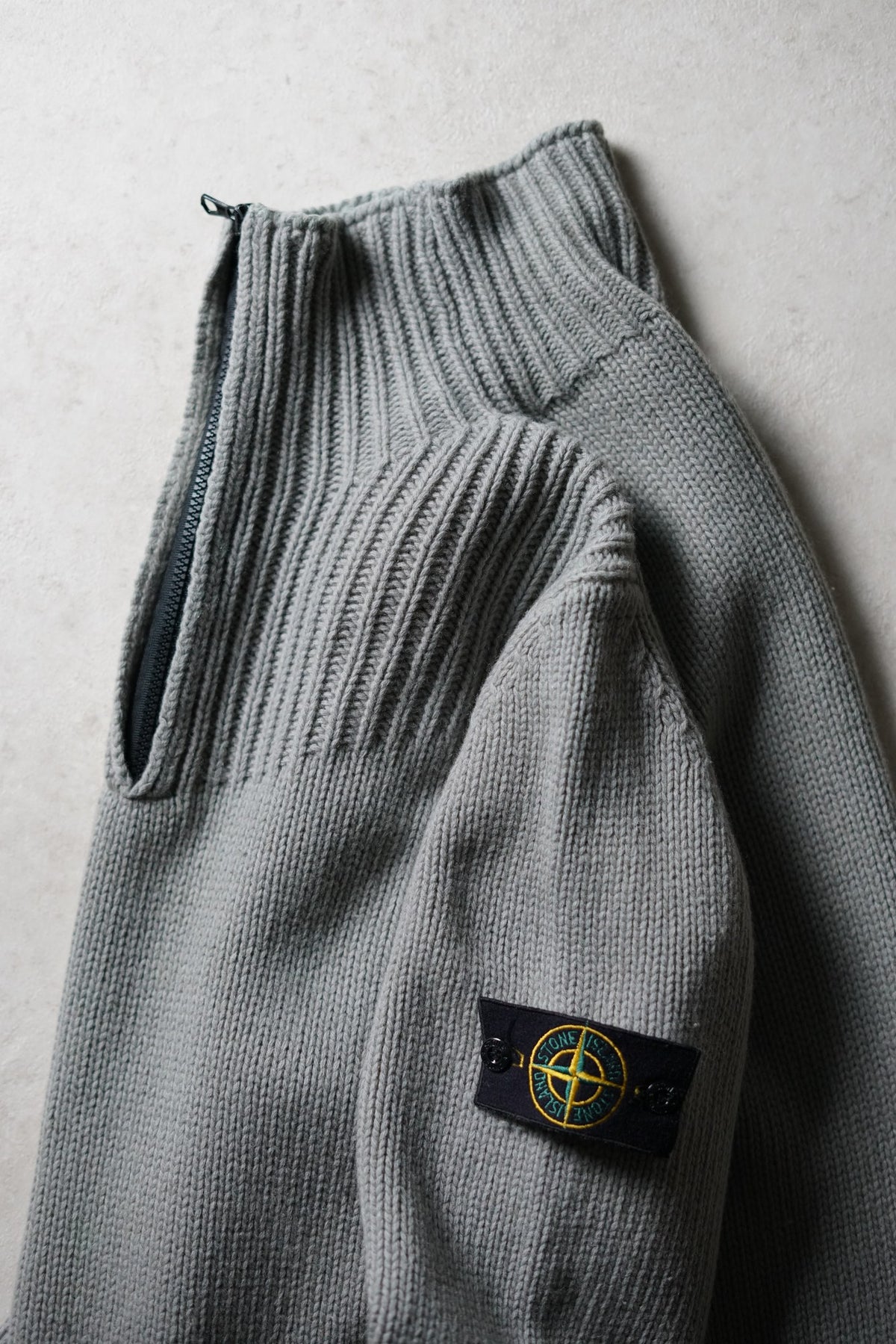 Stone Island Grey Quarter Zip Knit AW2002